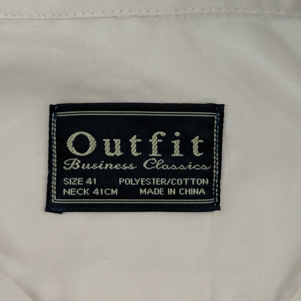 Outfit Business Classics Men's Shirt Size 41 White Short Sleeve Button Front - Picture 5 of 7